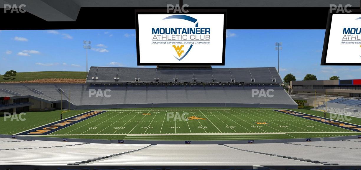 Mountaineer Field at Milan Puskar Stadium - Section Field Box 17 Seat View