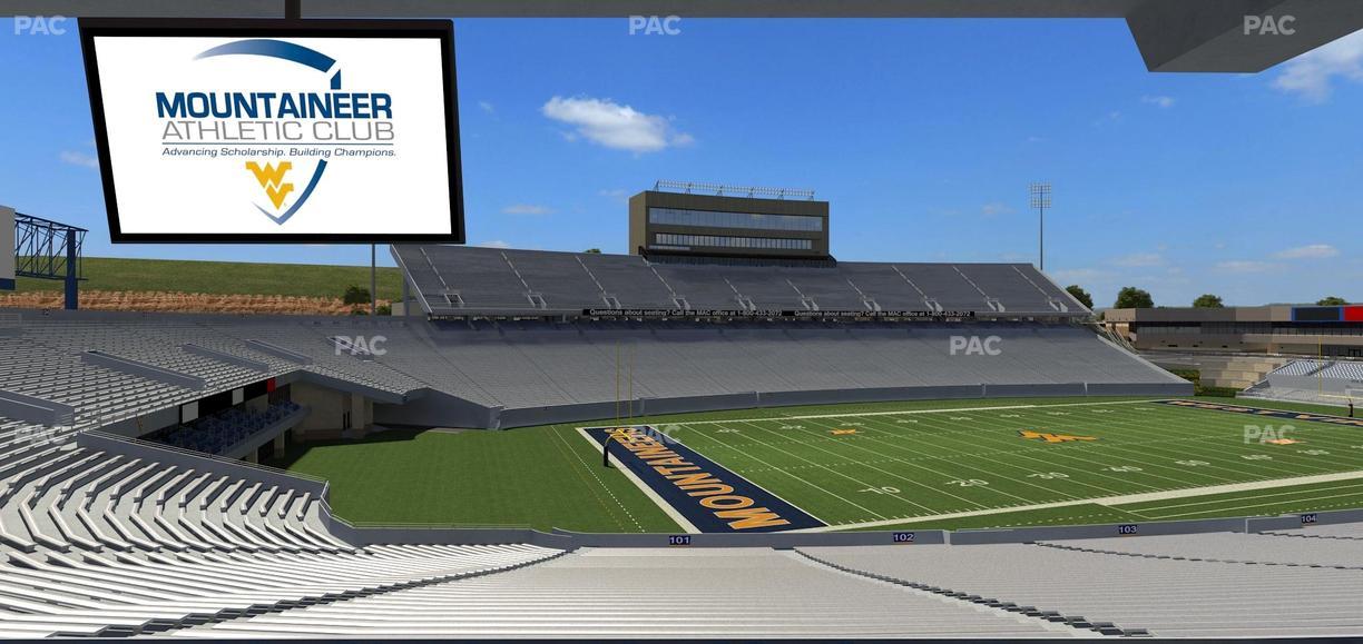 Mountaineer Field at Milan Puskar Stadium - Section Field Box 2 Seat View