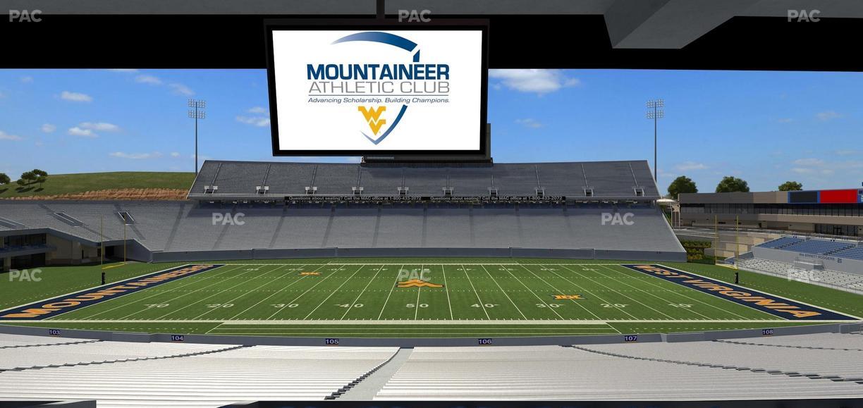 Mountaineer Field at Milan Puskar Stadium - Section Field Box 20 Seat View
