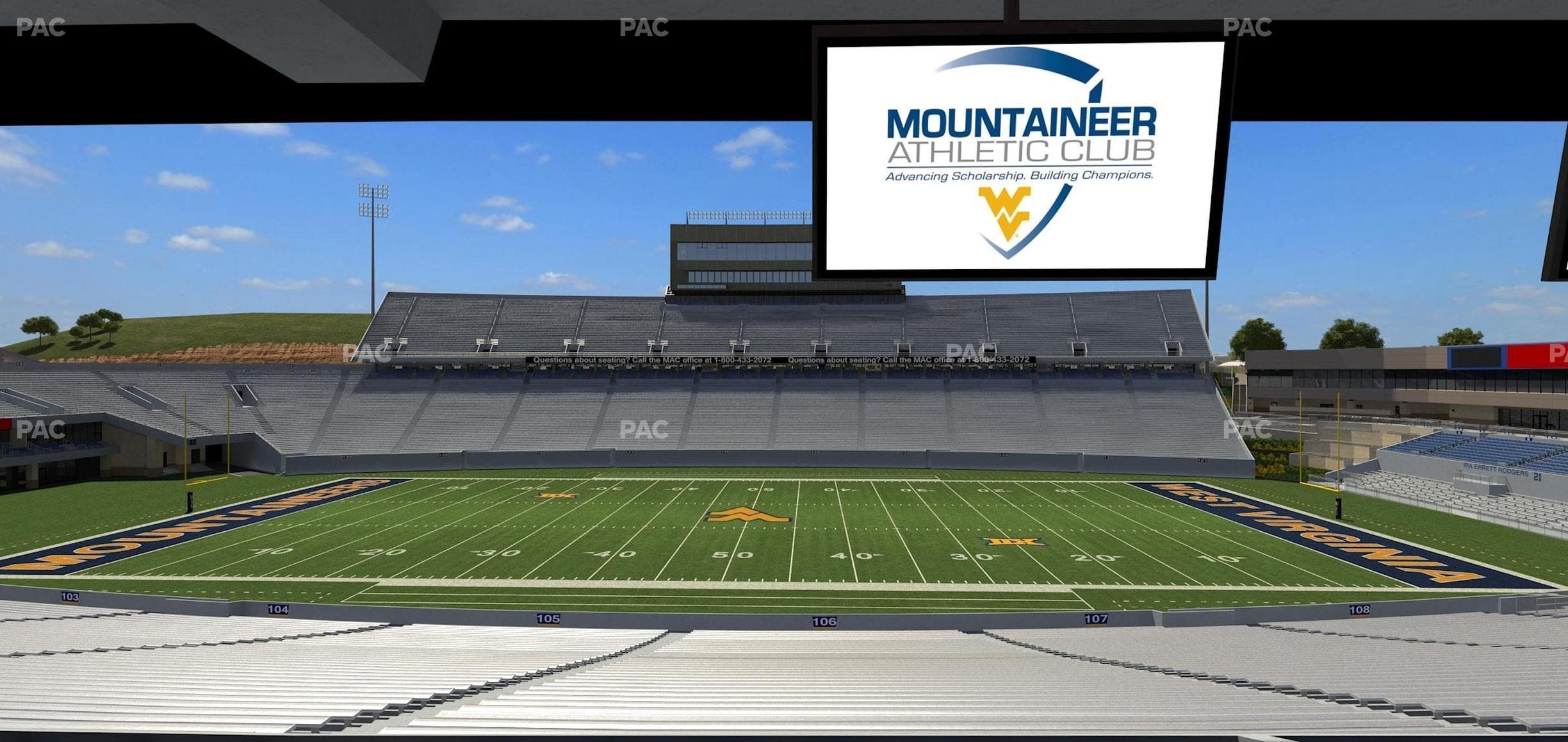 Mountaineer Field at Milan Puskar Stadium - Section Field Box 21 Seat View