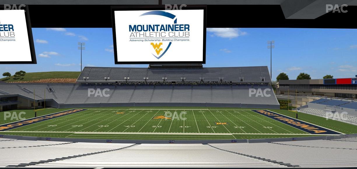 Mountaineer Field at Milan Puskar Stadium - Section Field Box 22 Seat View