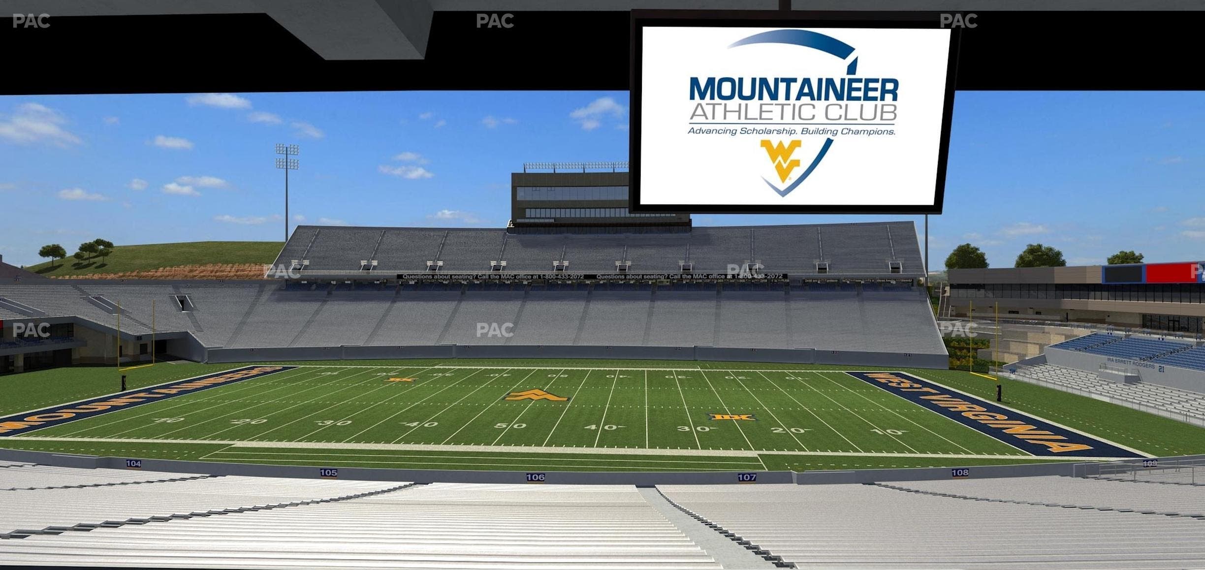Mountaineer Field at Milan Puskar Stadium - Section Field Box 23 Seat View