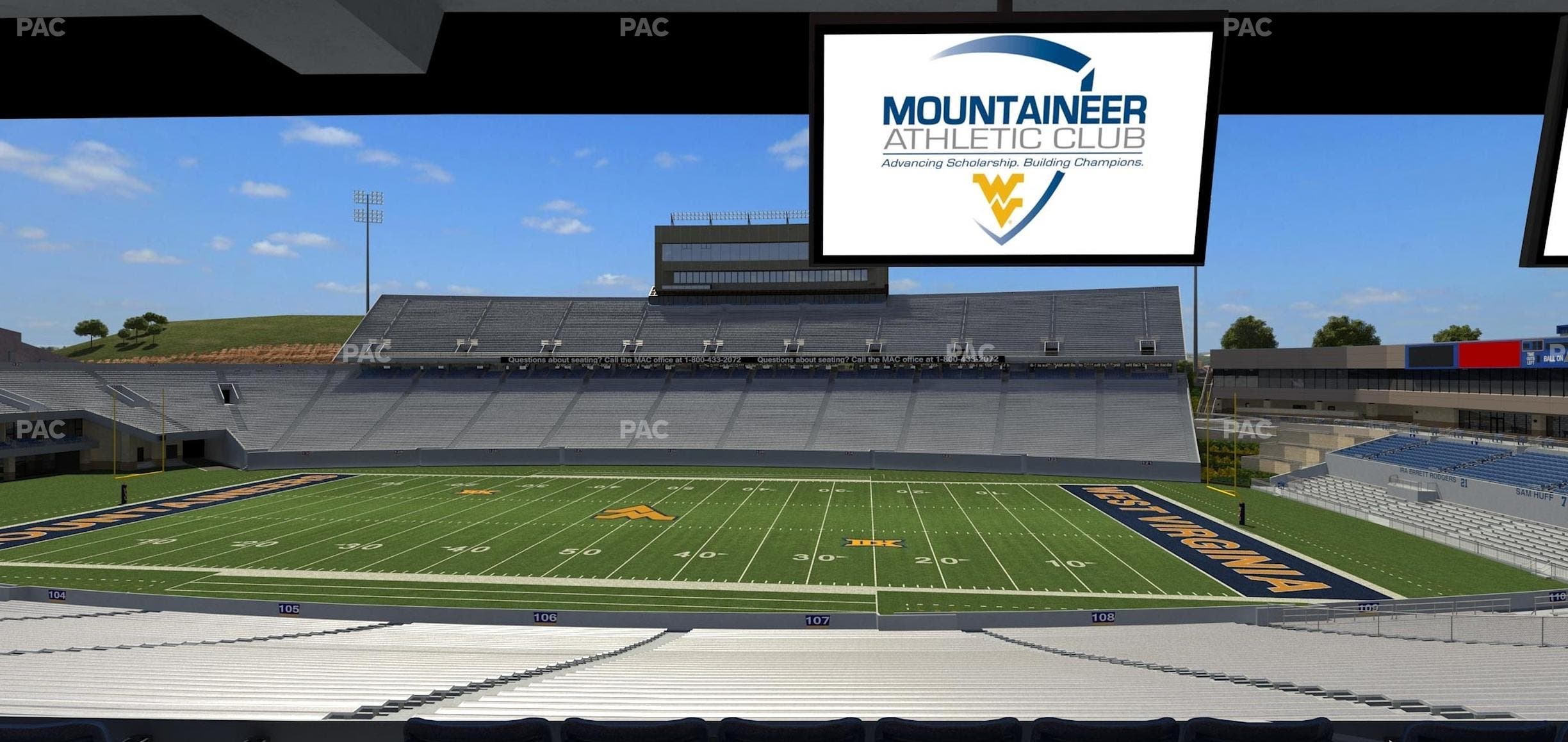 Mountaineer Field at Milan Puskar Stadium - Section Field Box 25 Seat View