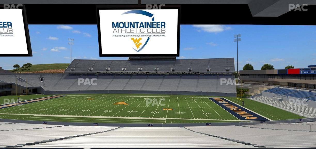 Mountaineer Field at Milan Puskar Stadium - Section Field Box 26 Seat View