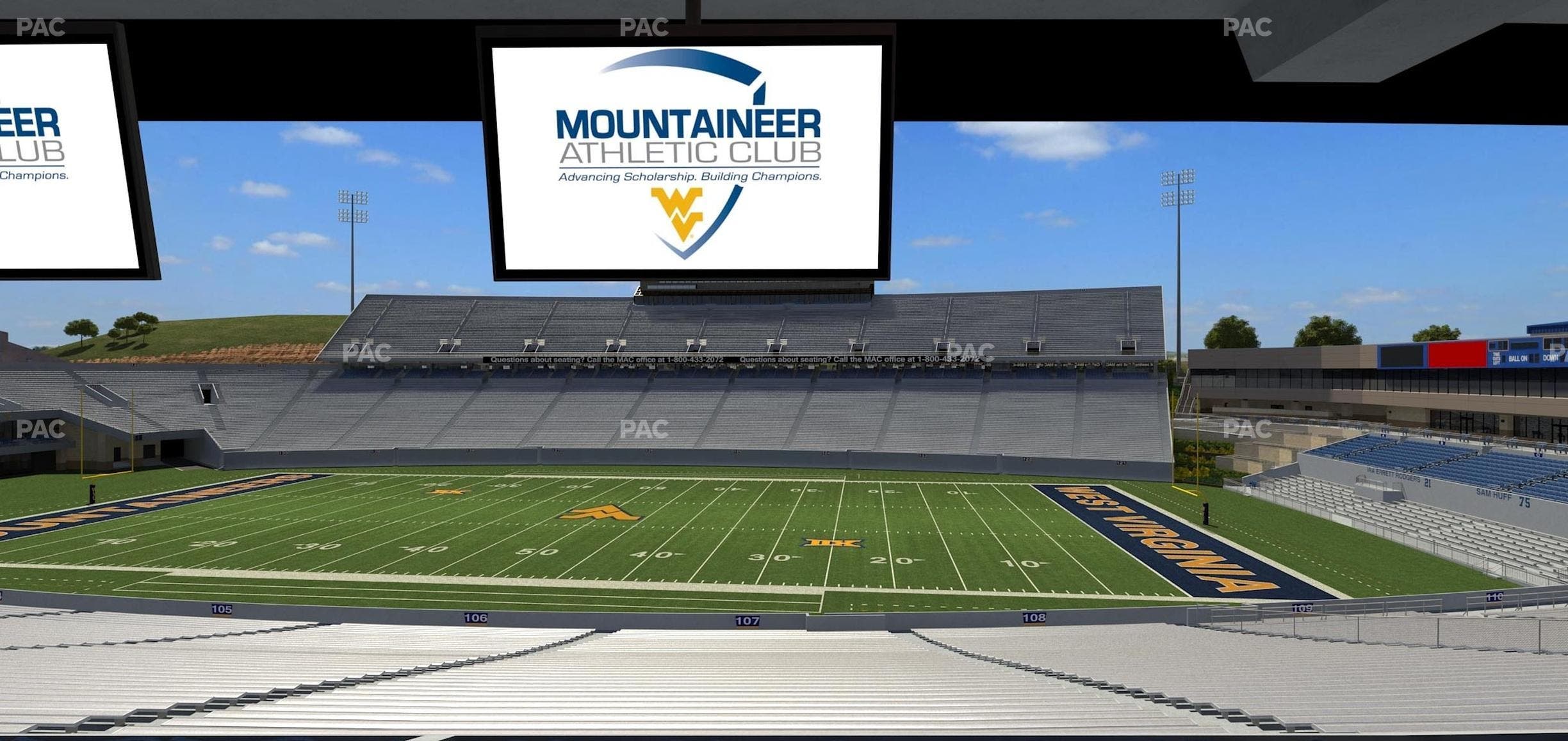 Mountaineer Field at Milan Puskar Stadium - Section Field Box 26 Seat View