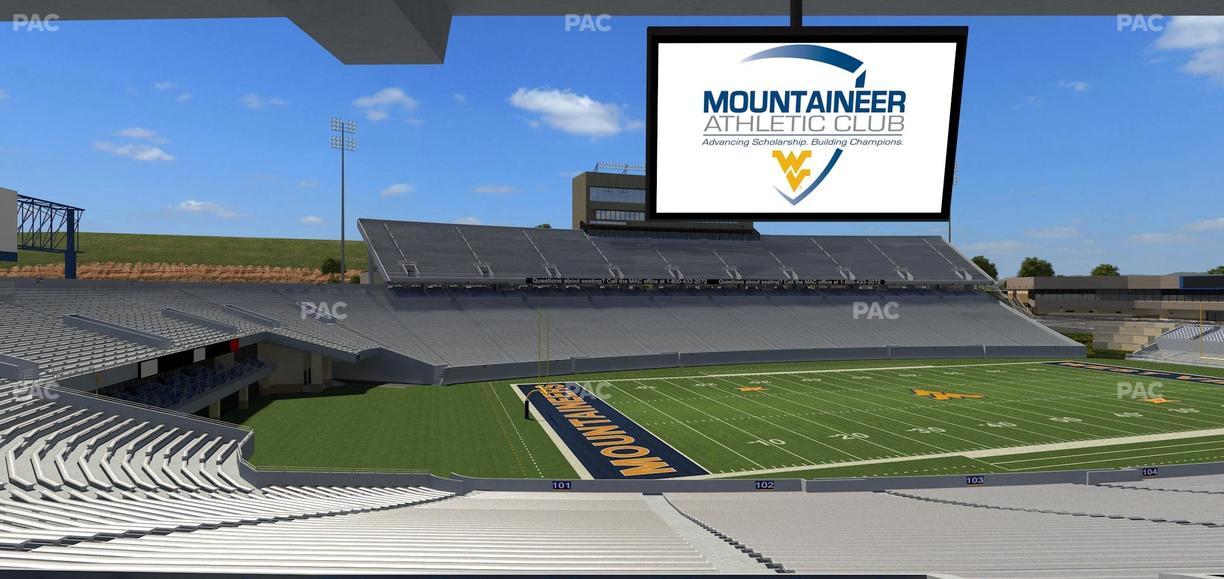Mountaineer Field at Milan Puskar Stadium - Section Field Box 3 Seat View