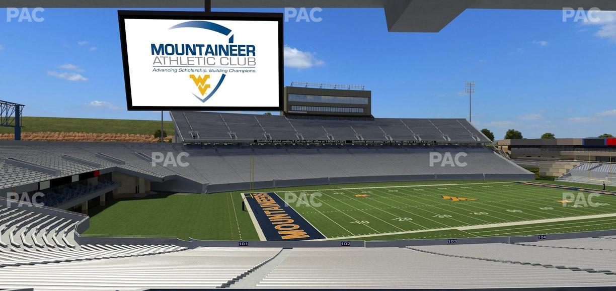Mountaineer Field at Milan Puskar Stadium - Section Field Box 4 Seat View