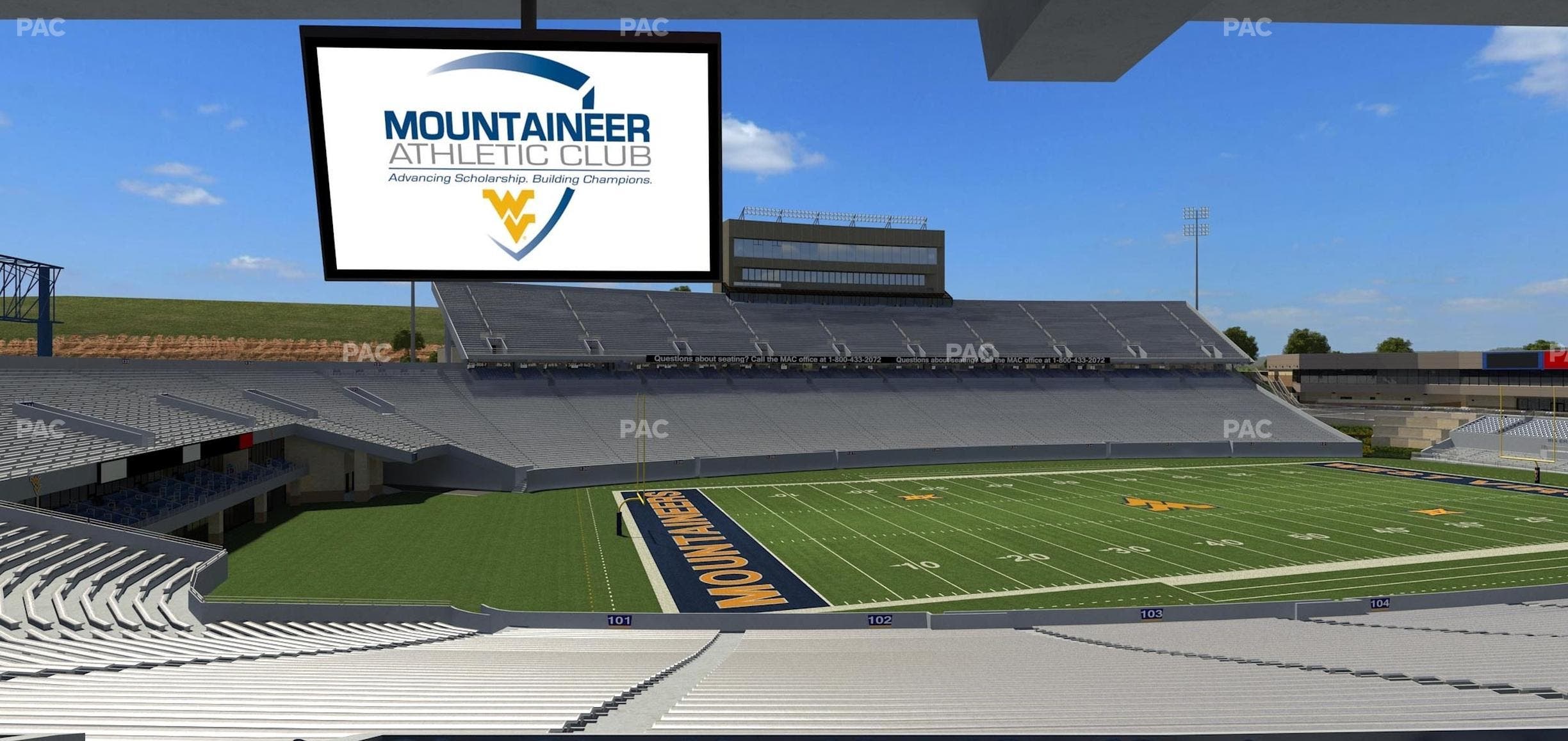 Mountaineer Field at Milan Puskar Stadium - Section Field Box 4 Seat View