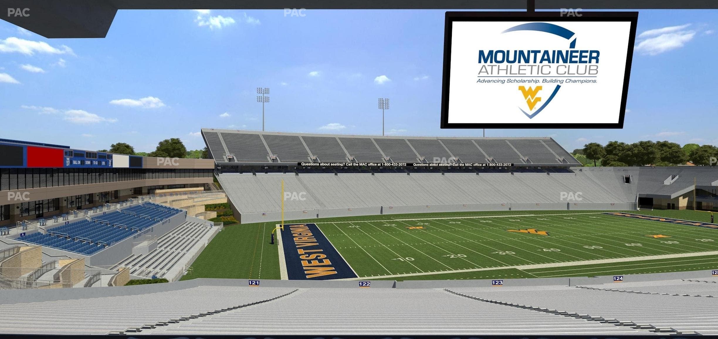 Mountaineer Field at Milan Puskar Stadium - Section Field Box 43 Seat View