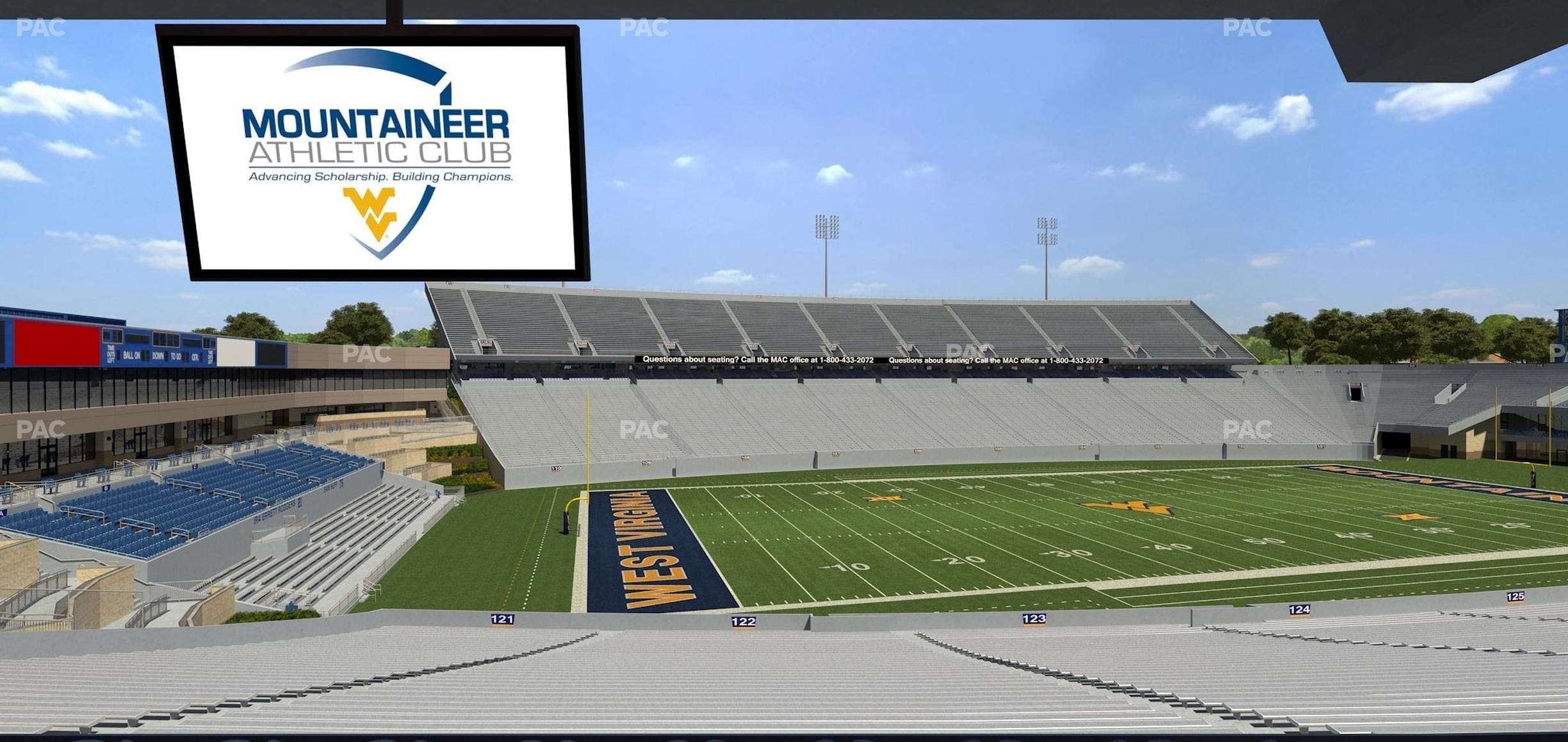Mountaineer Field at Milan Puskar Stadium - Section Field Box 44 Seat View