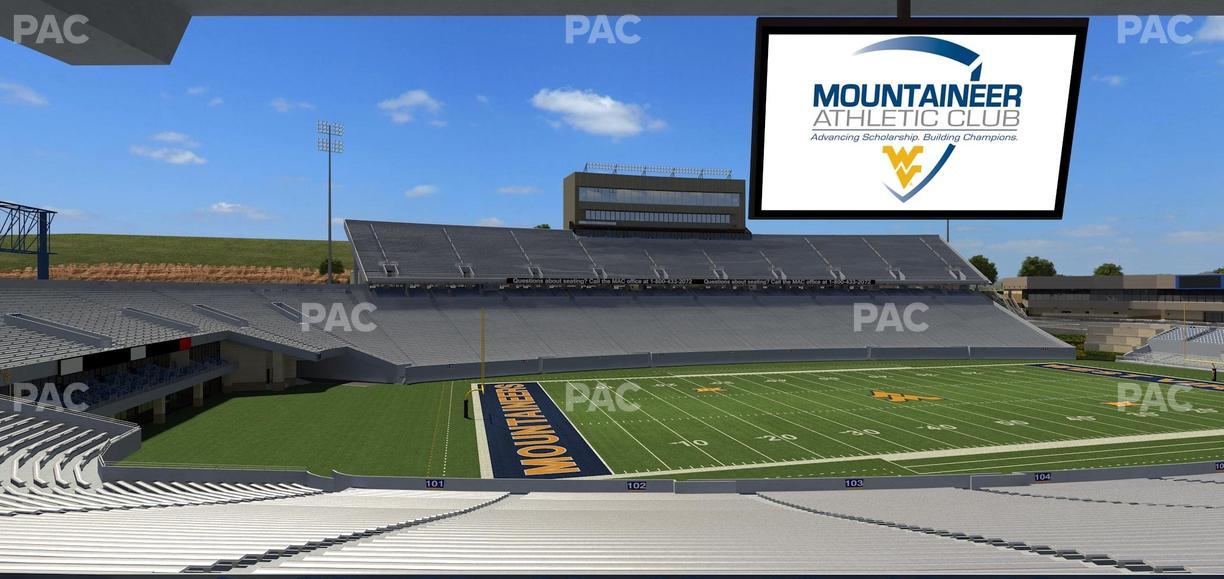 Mountaineer Field at Milan Puskar Stadium - Section Field Box 5 Seat View
