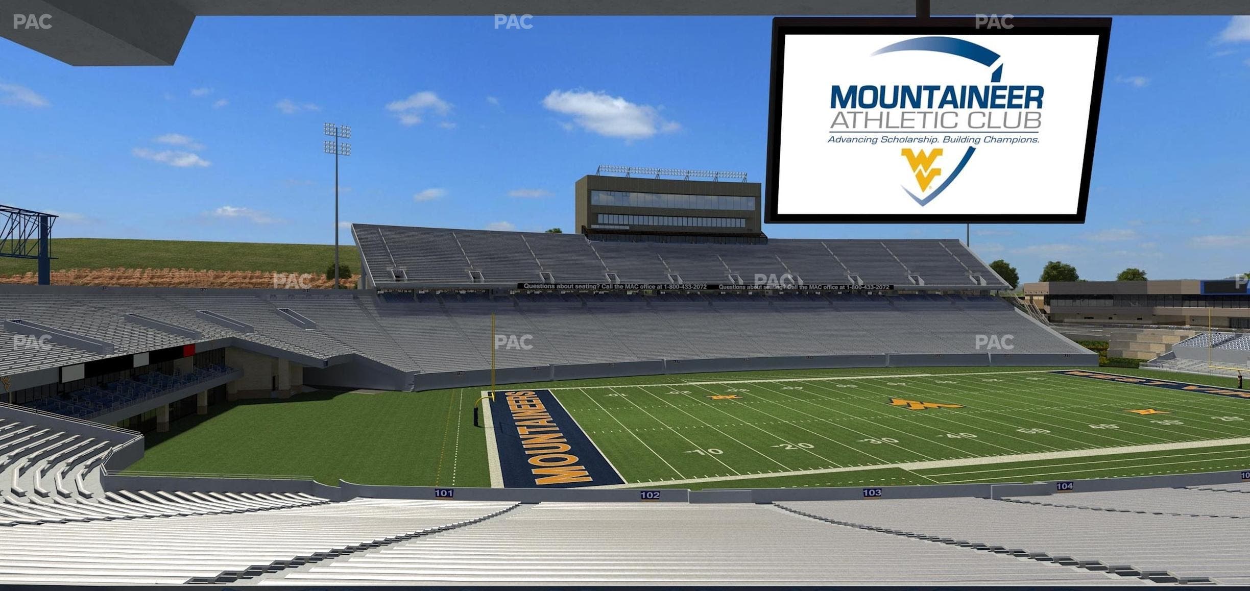 Mountaineer Field at Milan Puskar Stadium - Section Field Box 5 Seat View