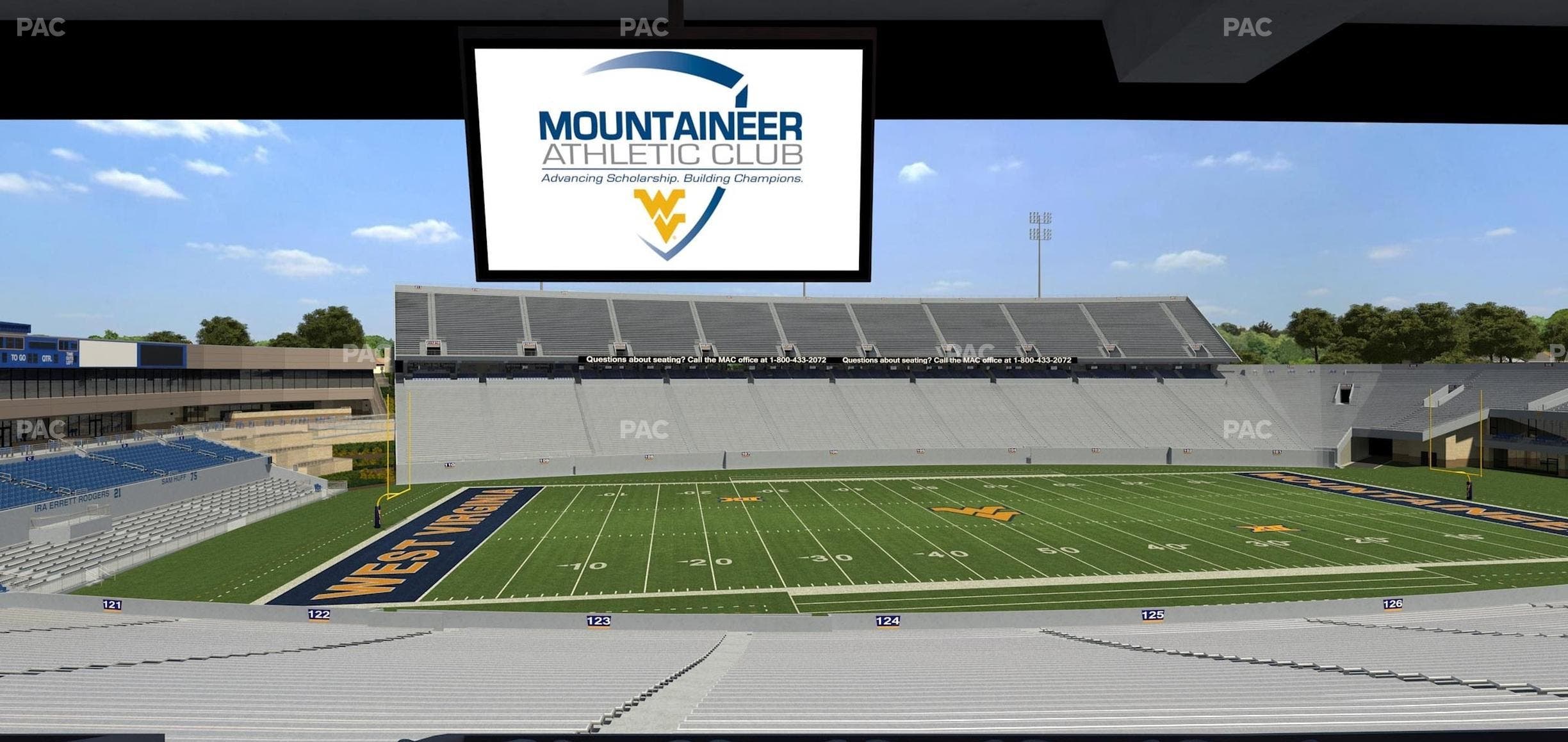 Mountaineer Field at Milan Puskar Stadium - Section Field Box 50 Seat View