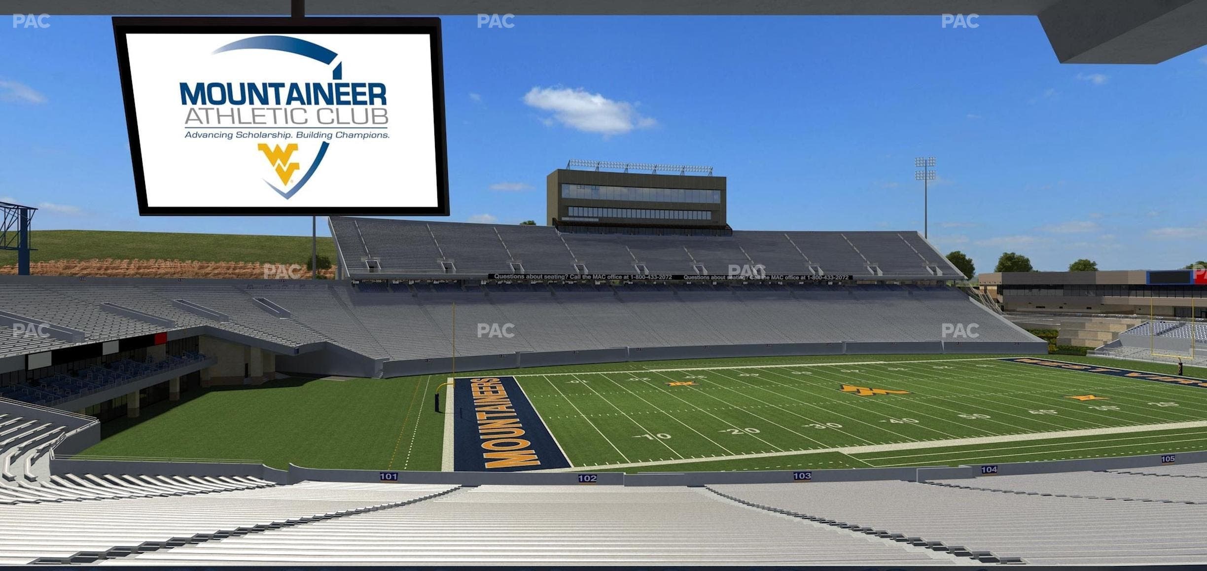 Mountaineer Field at Milan Puskar Stadium - Section Field Box 6 Seat View