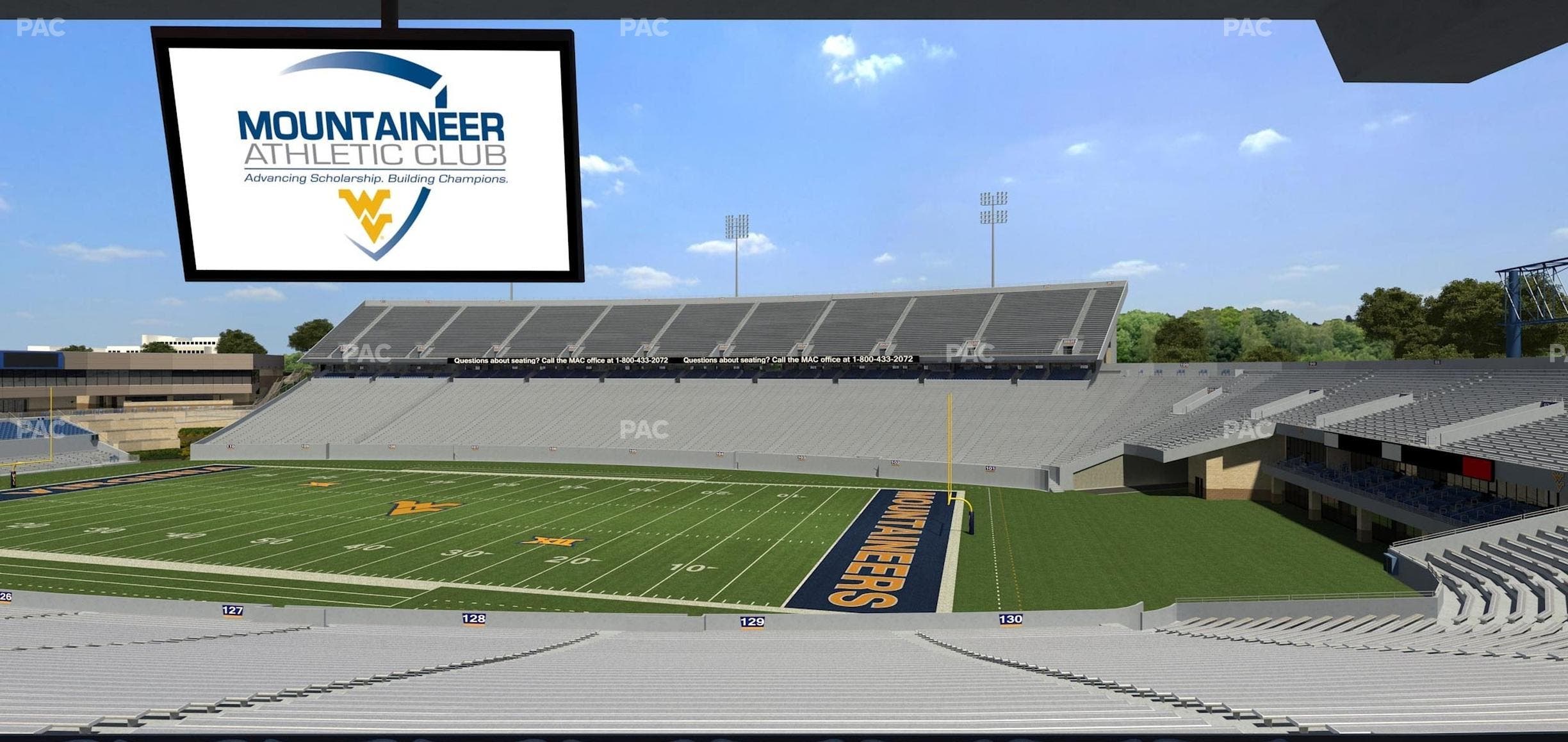 Mountaineer Field at Milan Puskar Stadium - Section Field Box 72 Seat View