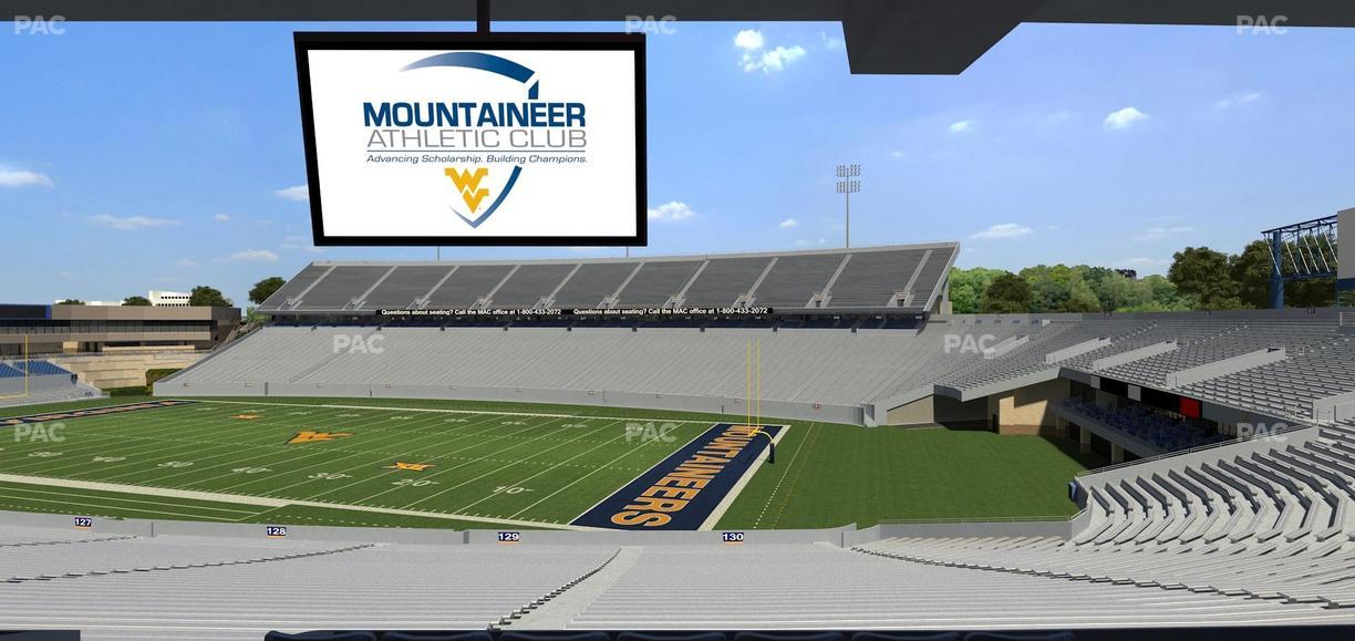 Mountaineer Field at Milan Puskar Stadium - Section Field Box 74 Seat View