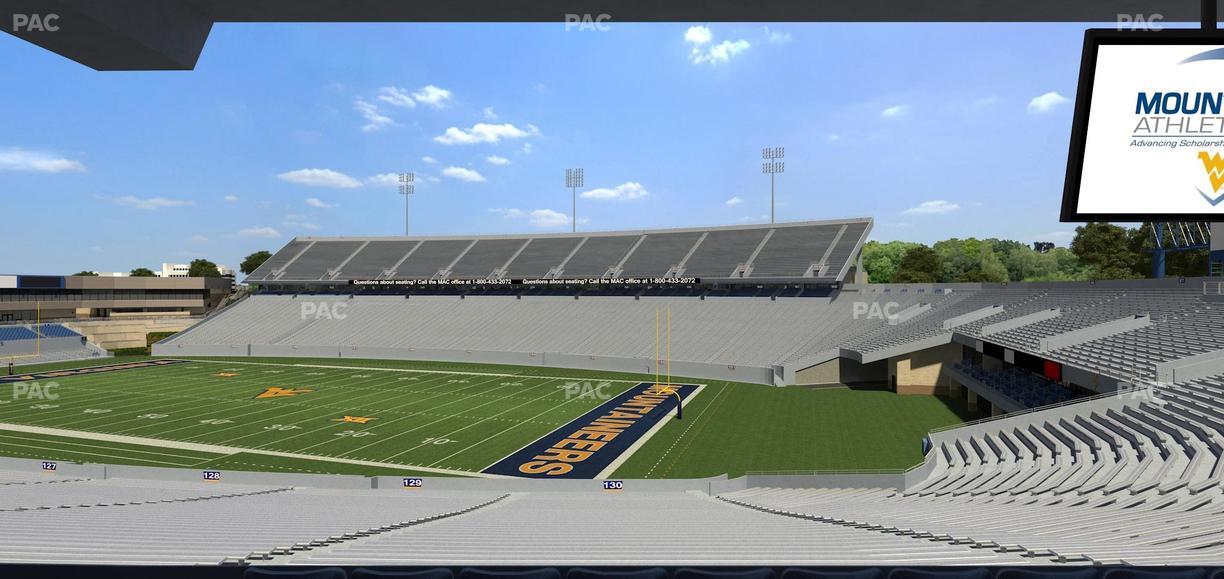 Mountaineer Field at Milan Puskar Stadium - Section Field Box 75 Seat View