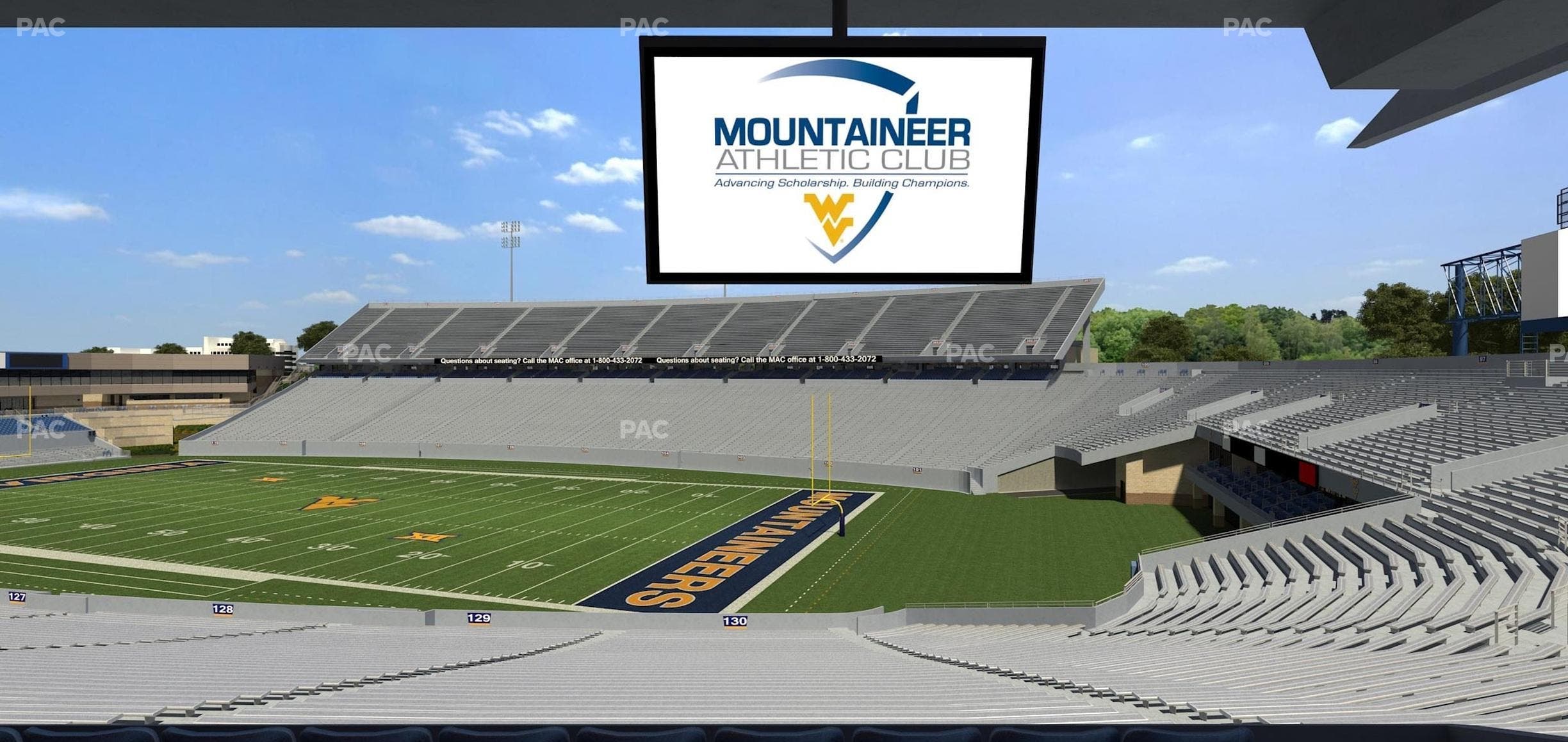 Mountaineer Field at Milan Puskar Stadium - Section Field Box 76 Seat View