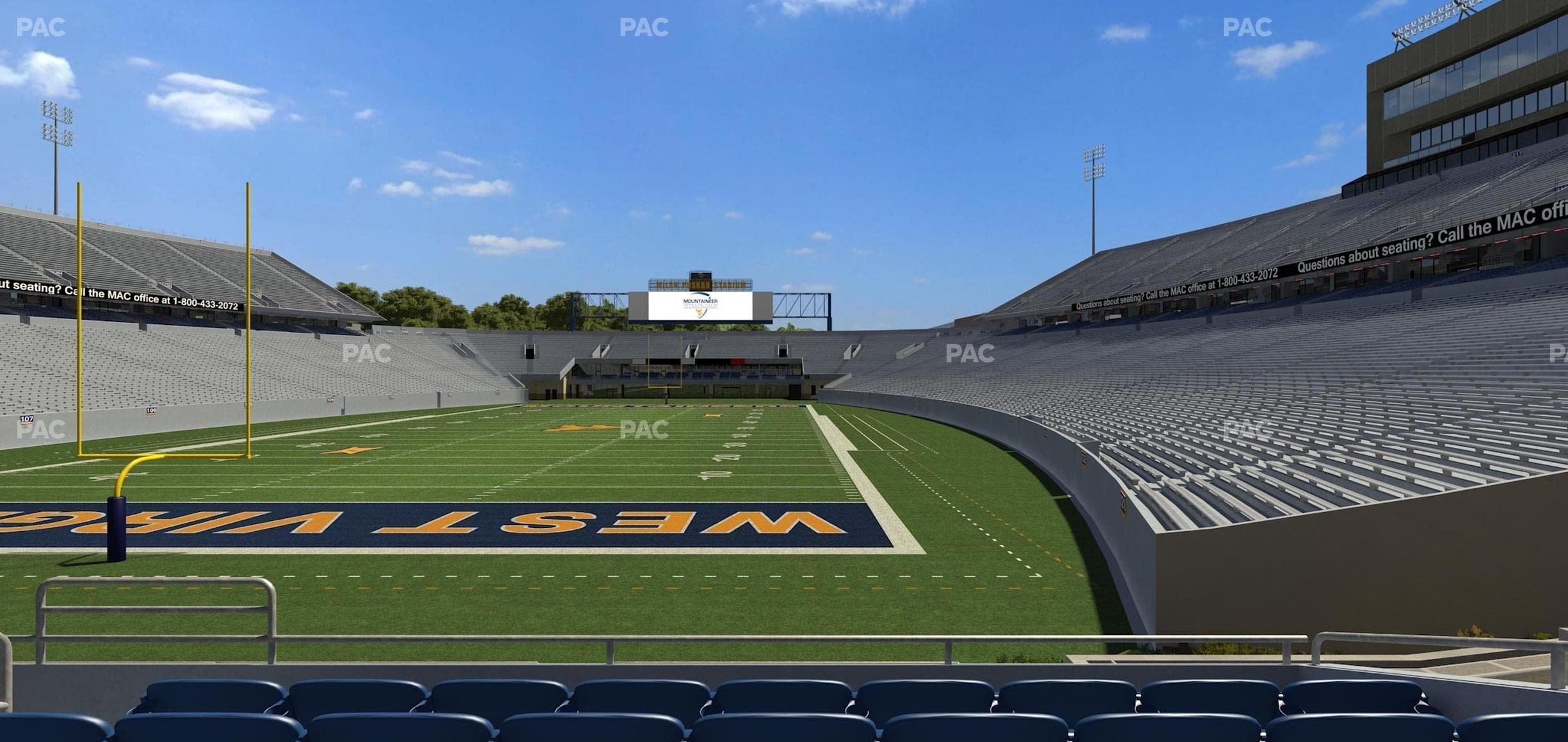 Mountaineer Field at Milan Puskar Stadium - Section Touchdown Terrace A Seat View