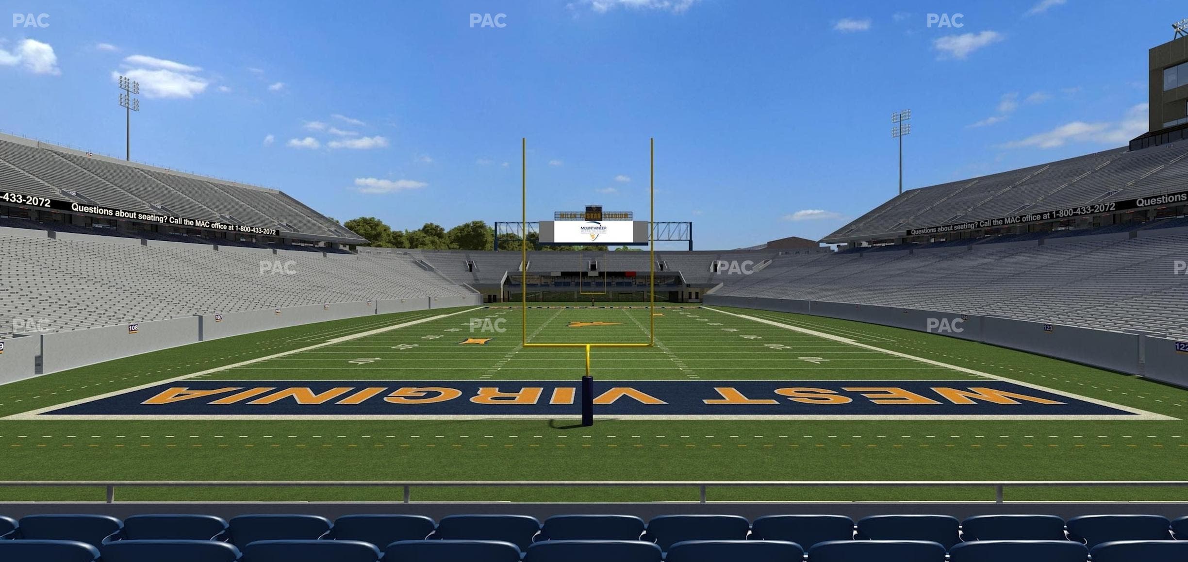 Mountaineer Field at Milan Puskar Stadium - Section Touchdown Terrace C Seat View