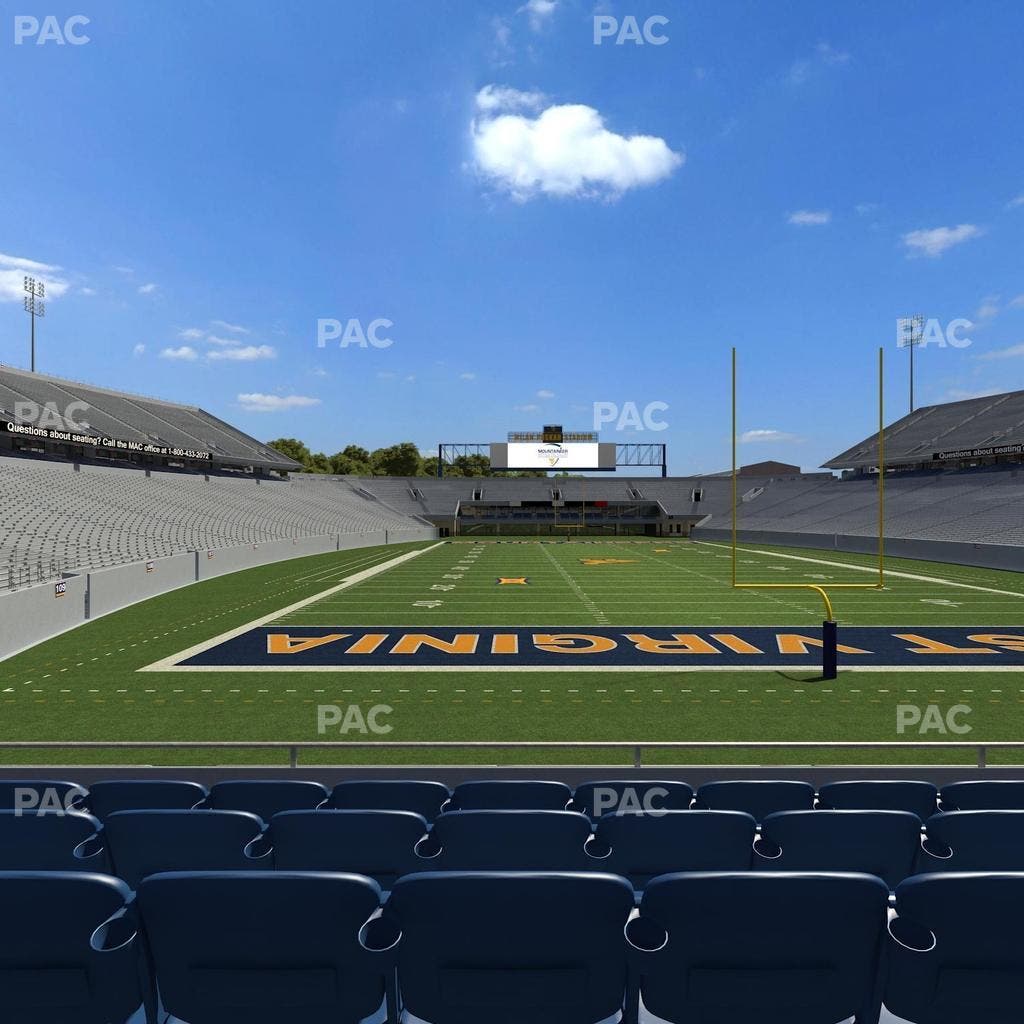 Mountaineer Field at Milan Puskar Stadium - Section Touchdown Terrace D Seat View