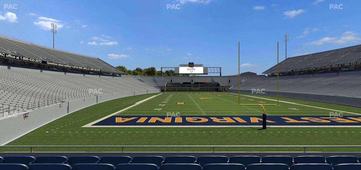 Mountaineer Field at Milan Puskar Stadium - Section Touchdown Terrace D Seat View