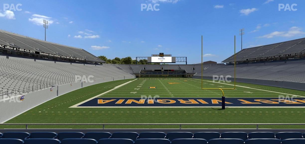 Mountaineer Field at Milan Puskar Stadium - Section Touchdown Terrace D Seat View
