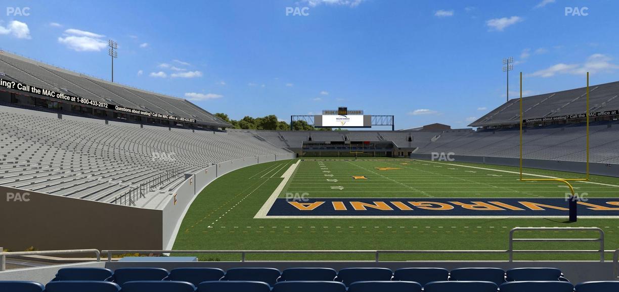 Mountaineer Field at Milan Puskar Stadium - Section Touchdown Terrace E Seat View