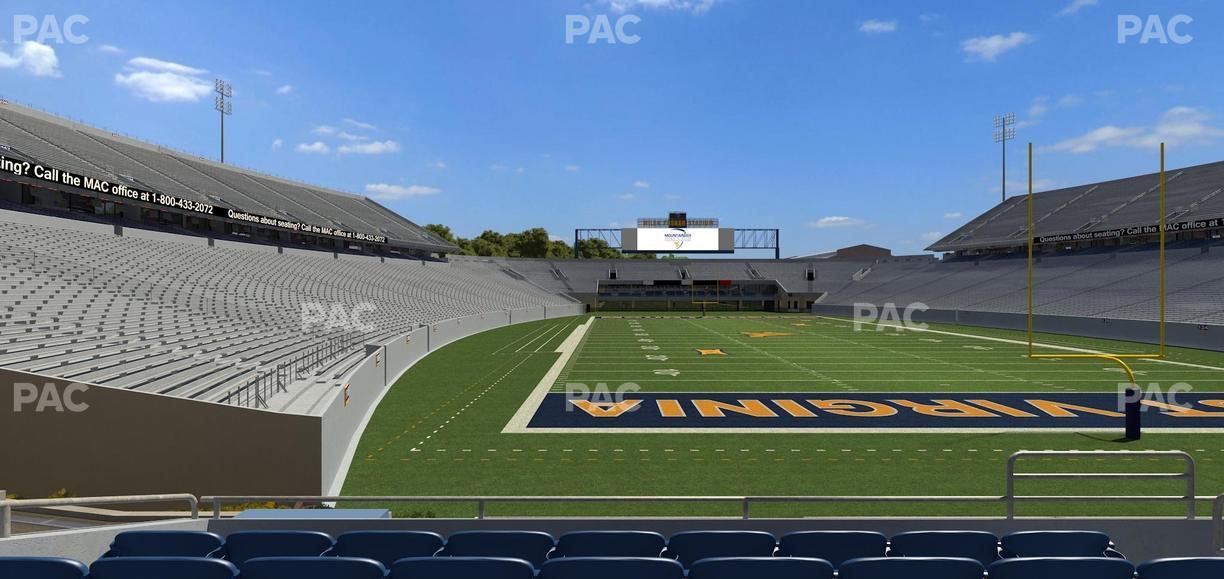 Mountaineer Field at Milan Puskar Stadium - Section Touchdown Terrace E Seat View