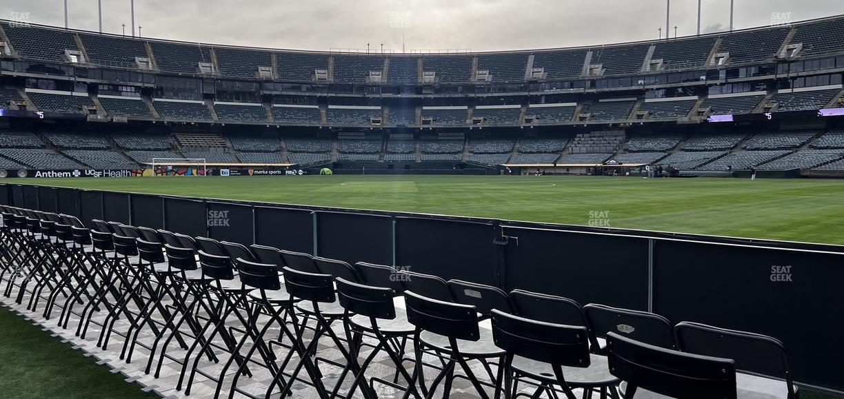 Oakland Coliseum - Section Field Club Sideline Seat View