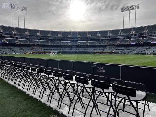 Oakland Coliseum - Section Field Club Sideline Seat View
