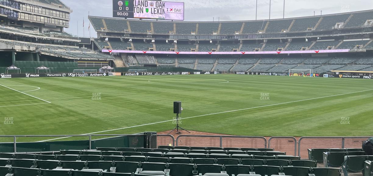 Oakland Coliseum - Section Front 129 Seat View