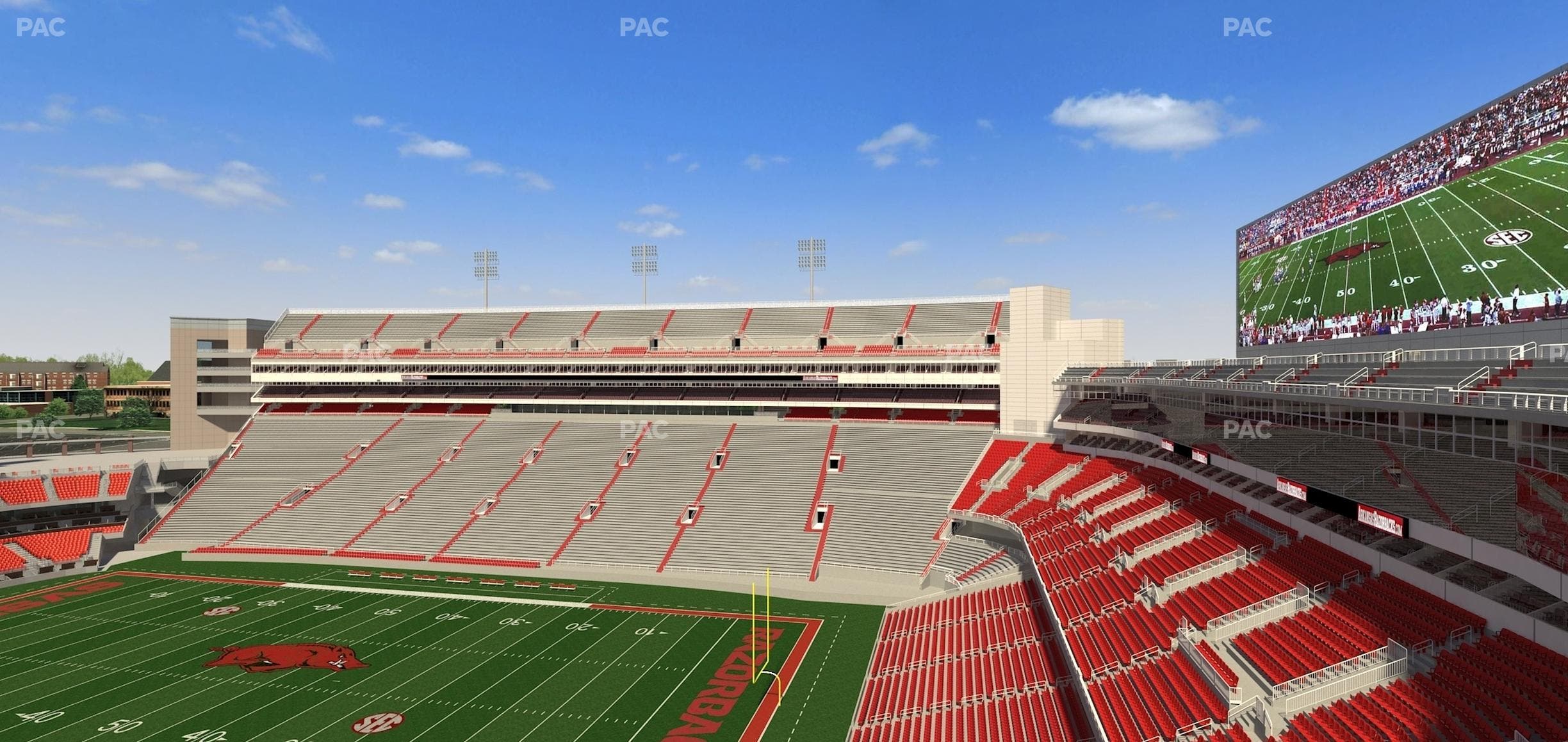 Razorback Stadium - Section 500 2 Seat View