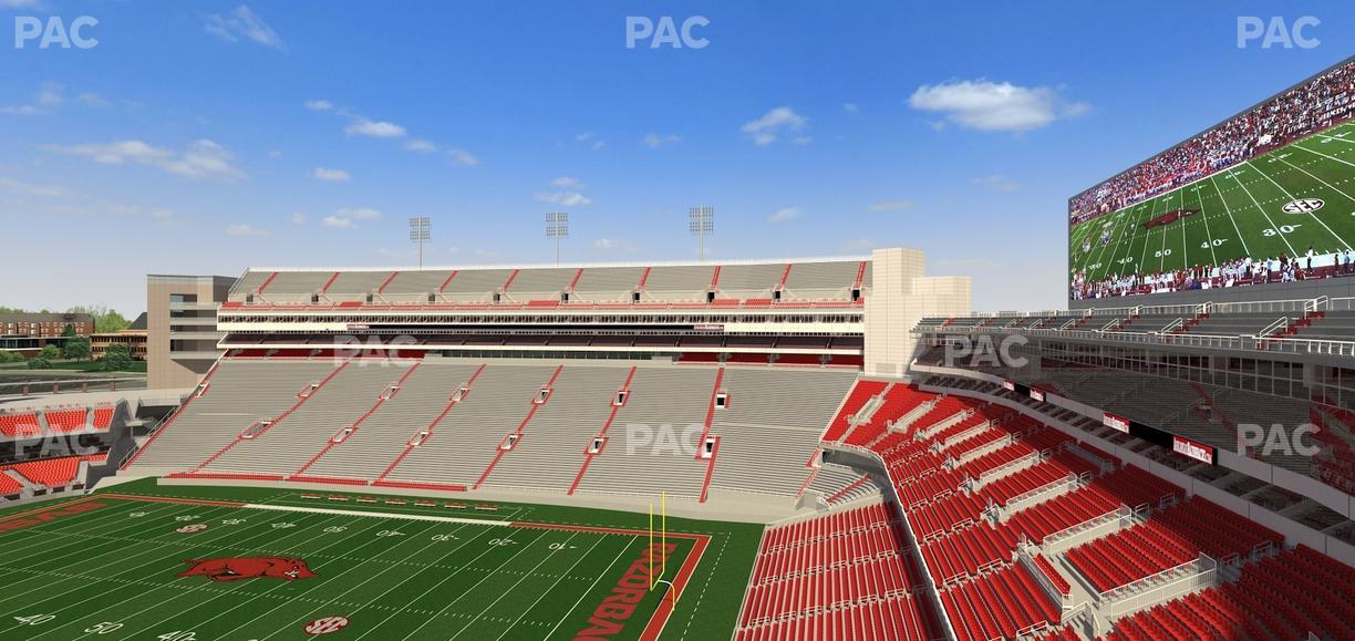 Razorback Stadium - Section 500 3 Seat View