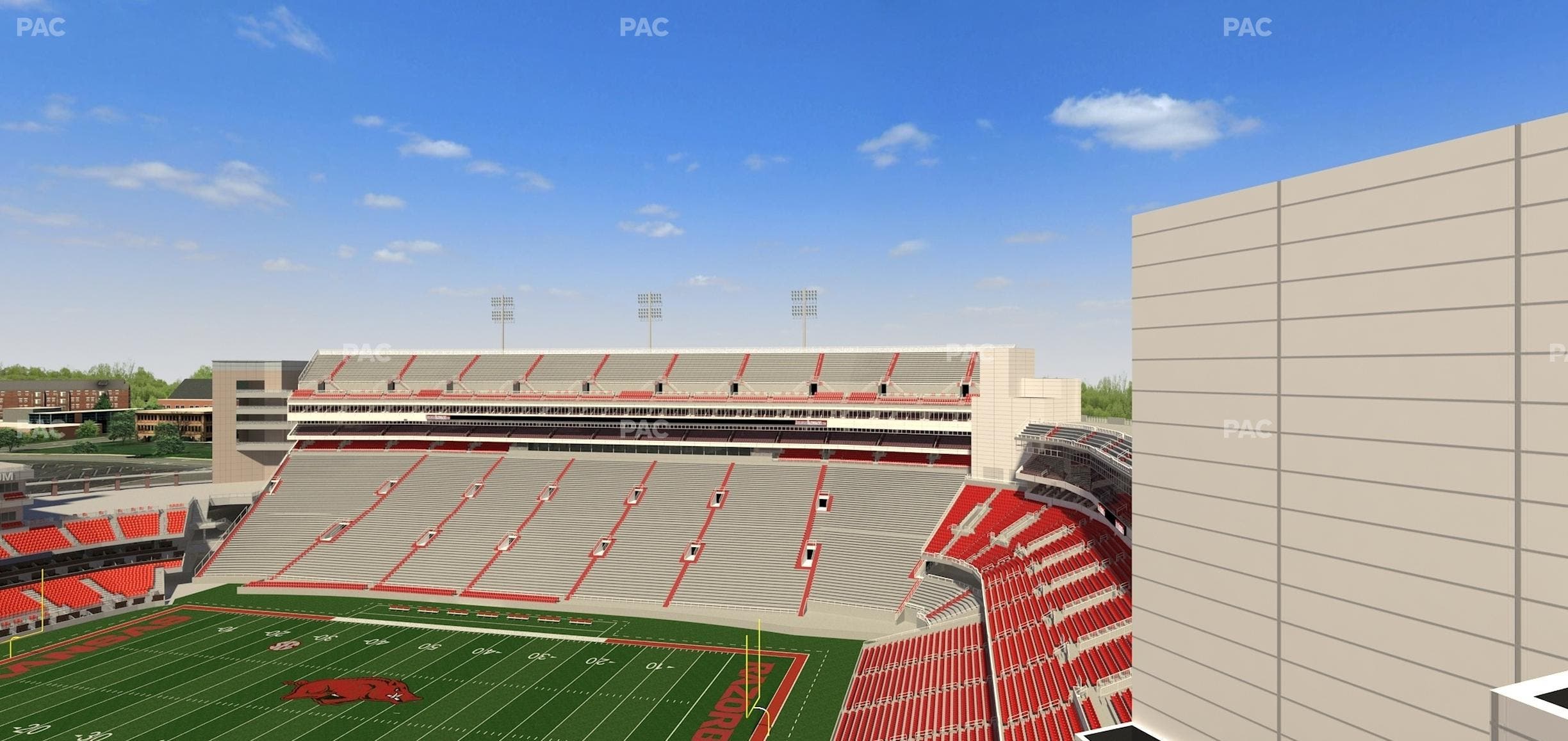 Razorback Stadium - Section 500 Seat View