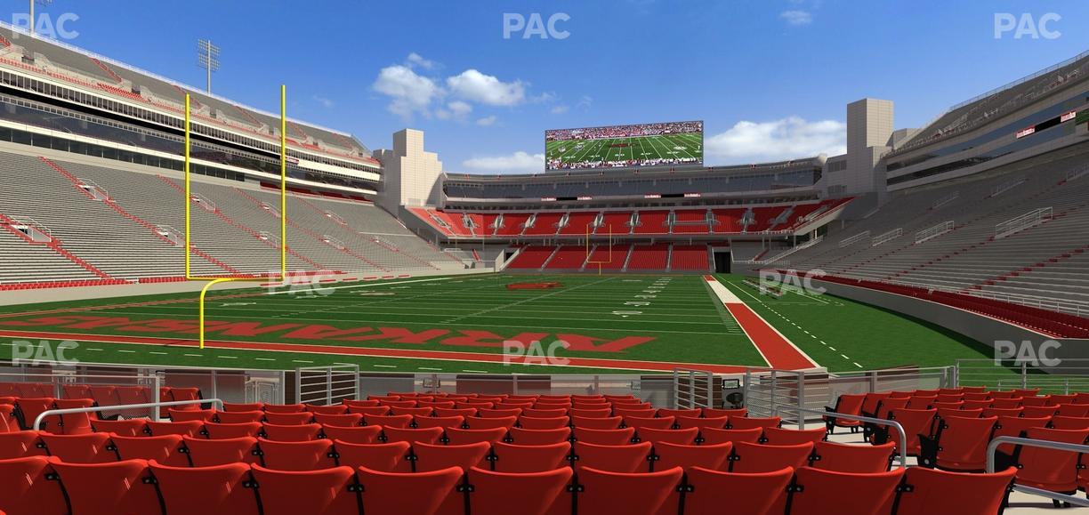 Razorback Stadium - Section F 3 Seat View