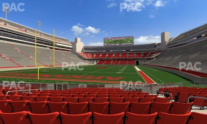 Razorback Stadium - Section F 3 Seat View