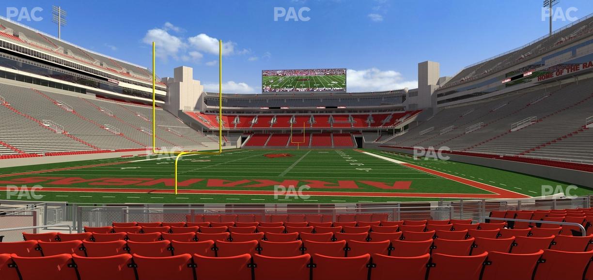 Razorback Stadium - Section F 4 Seat View