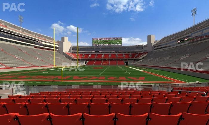 Razorback Stadium - Section F 4 Seat View