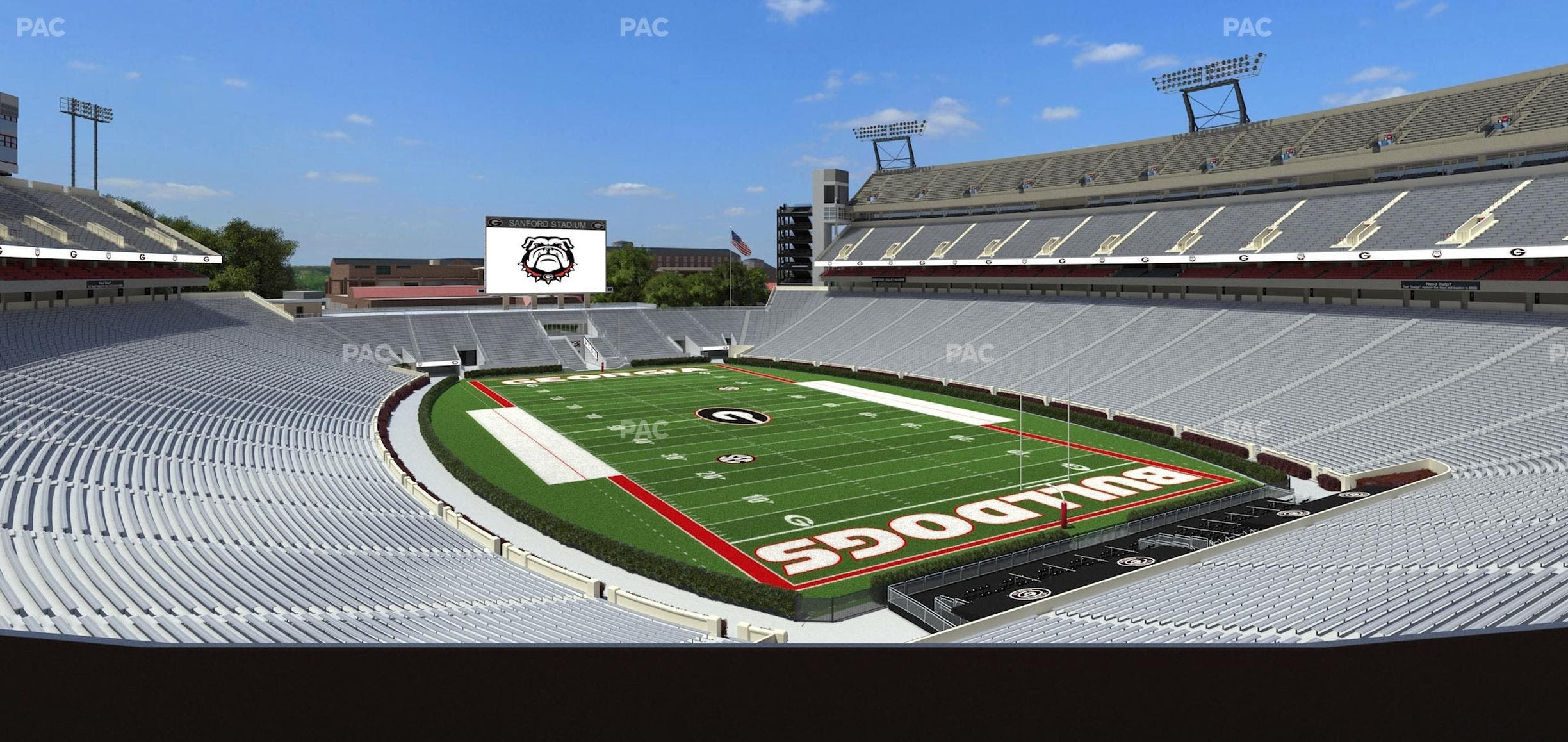 Sanford Stadium - Section East Upper Club 223 Seat View