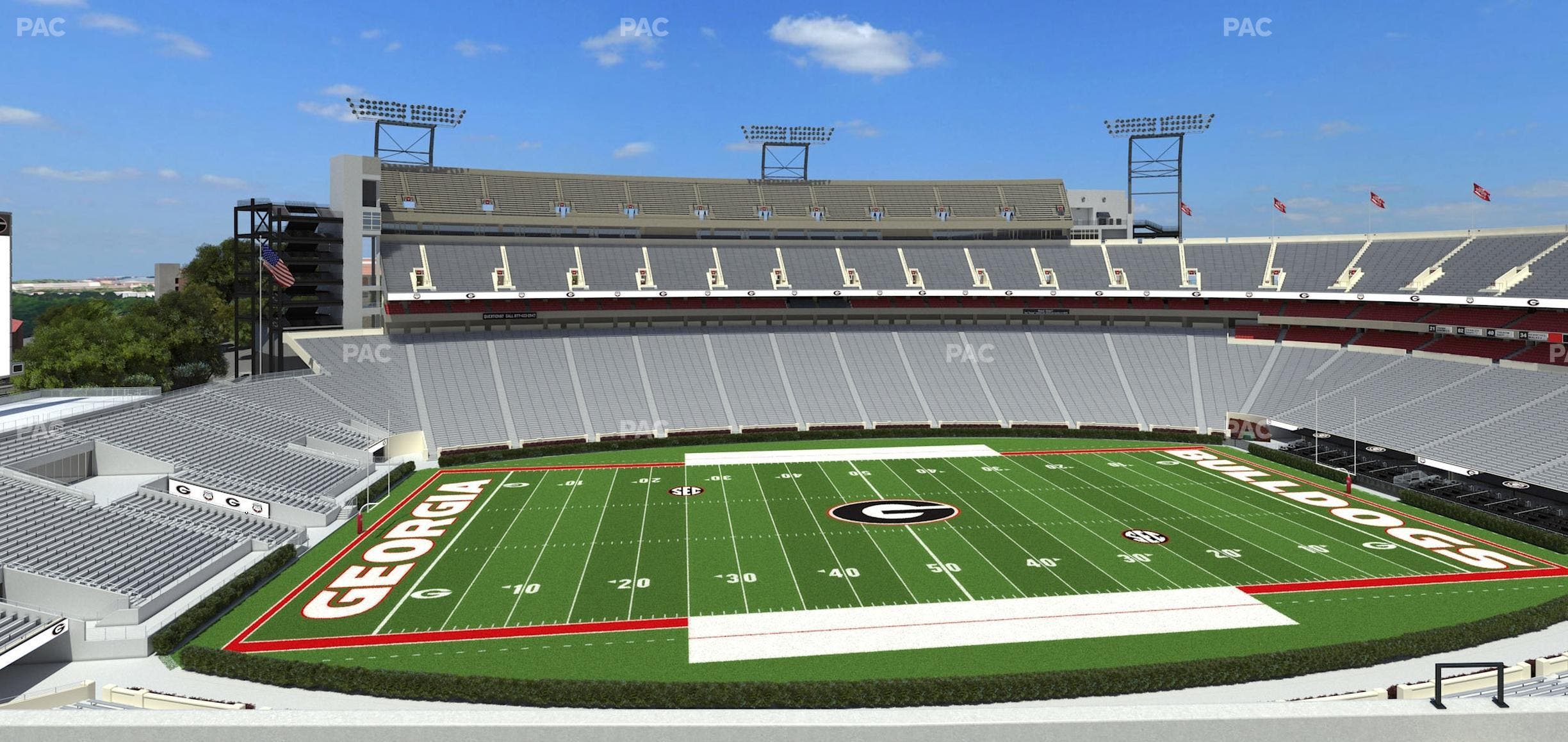 Sanford Stadium - Section Sky Club 333 Seat View
