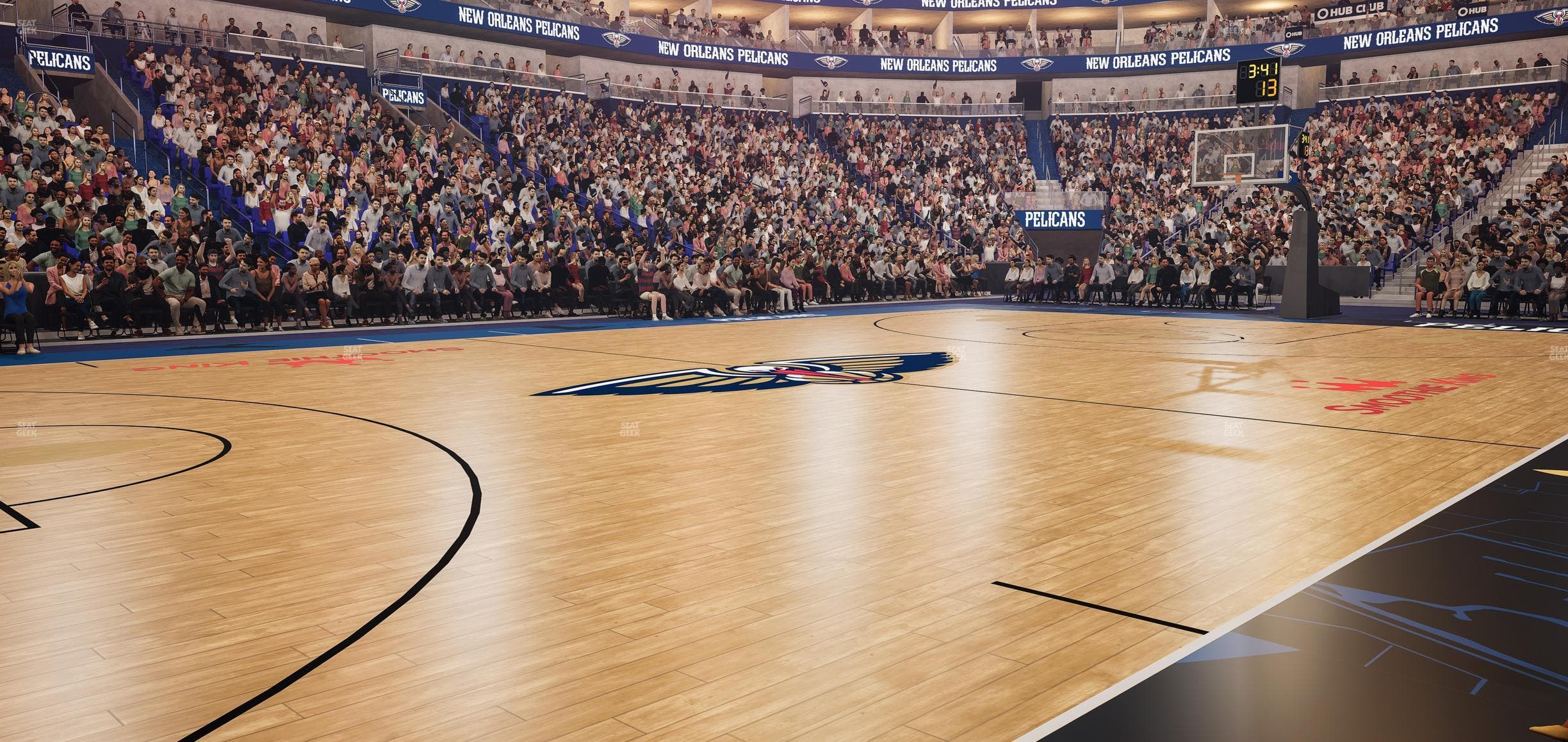 Smoothie King Center - Section 102 Floor Seat View