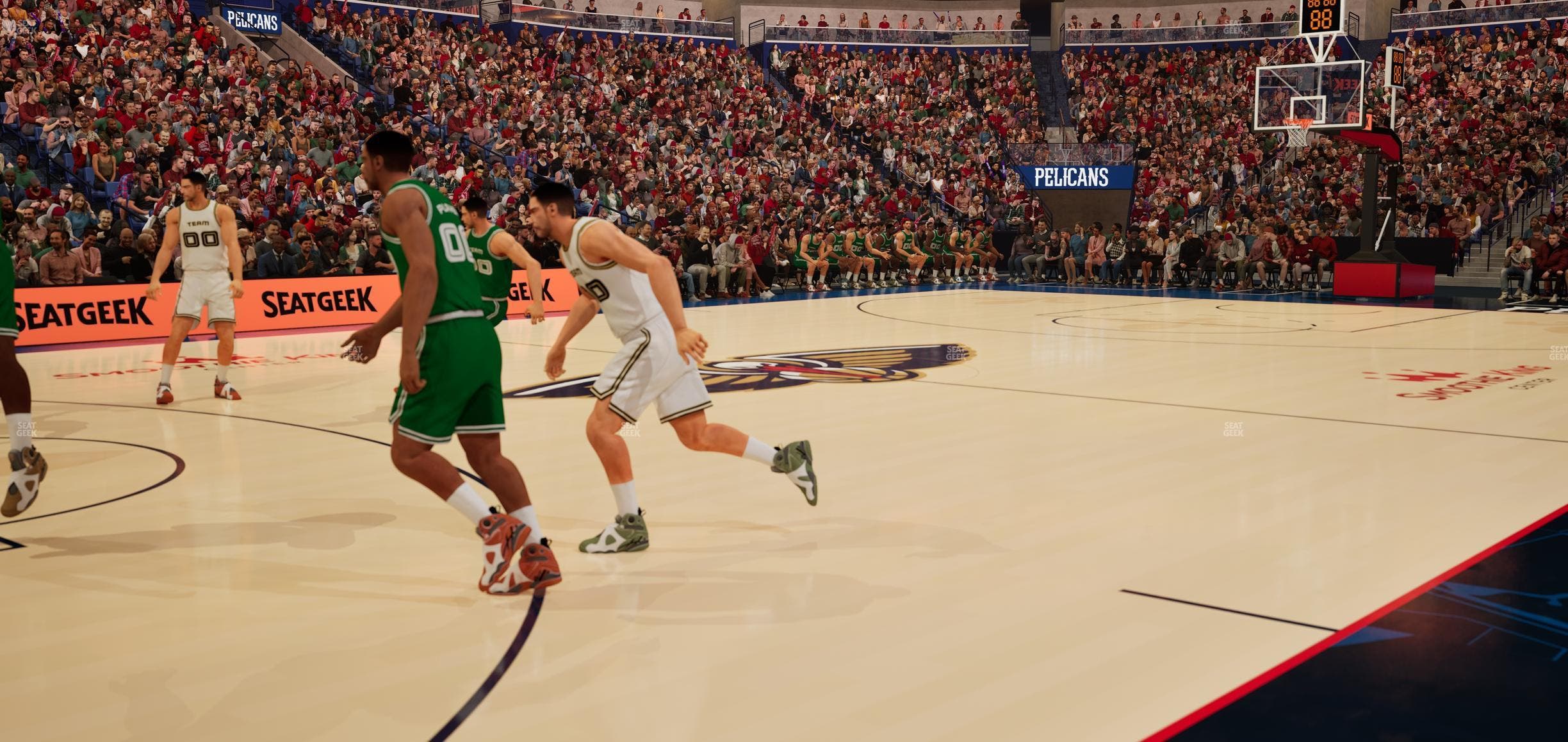 Smoothie King Center - Section 102 Floor Seat View