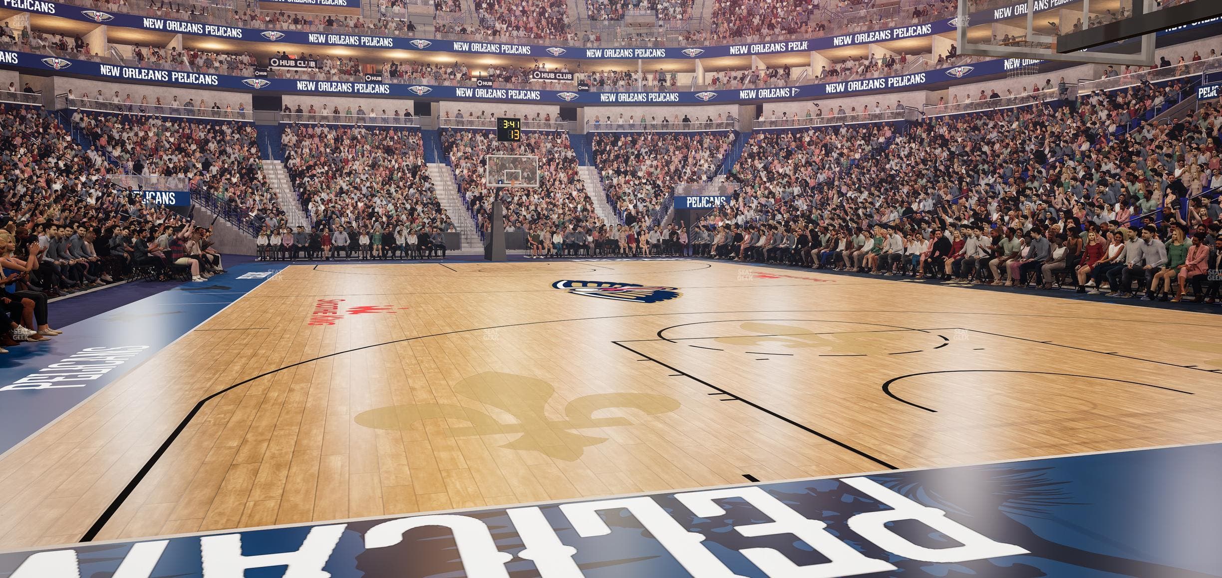 Smoothie King Center - Section 107 Floor Seat View