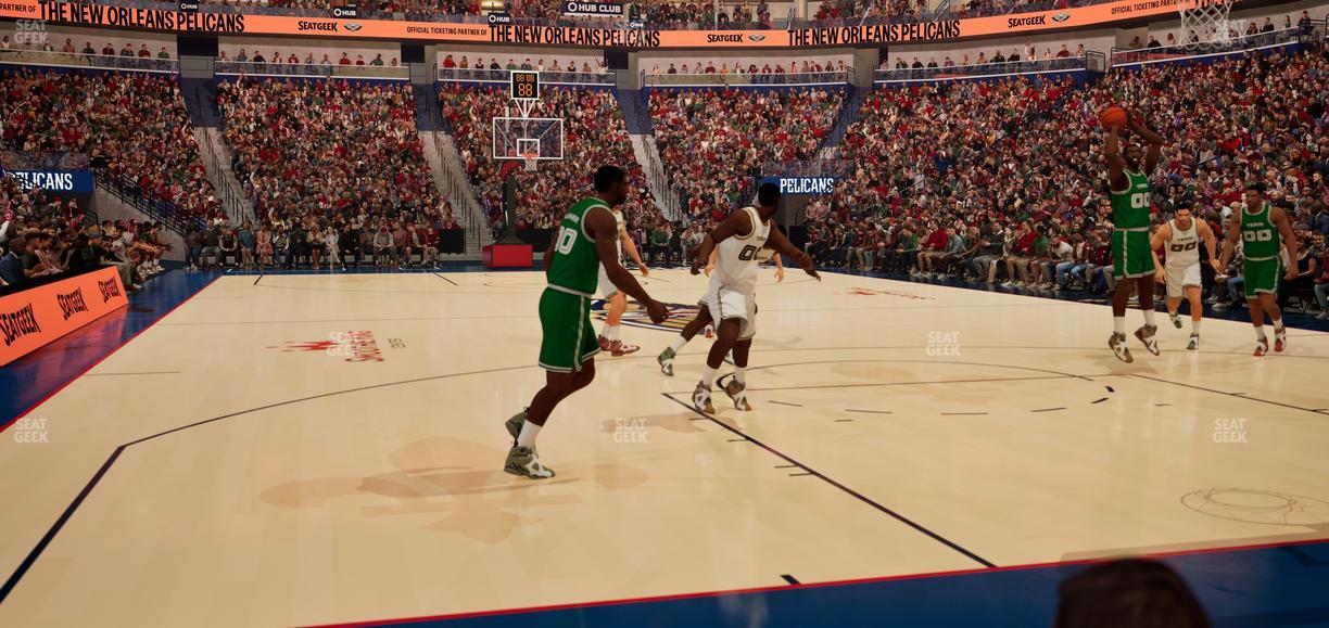 Smoothie King Center - Section 107 Floor Seat View