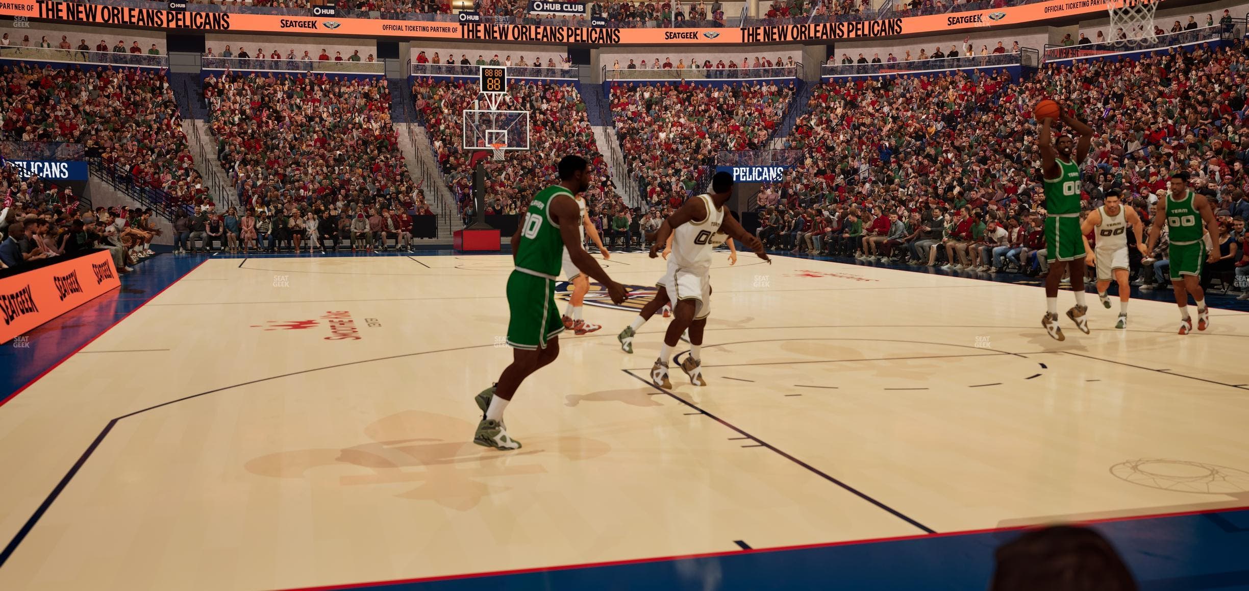 Smoothie King Center - Section 107 Floor Seat View