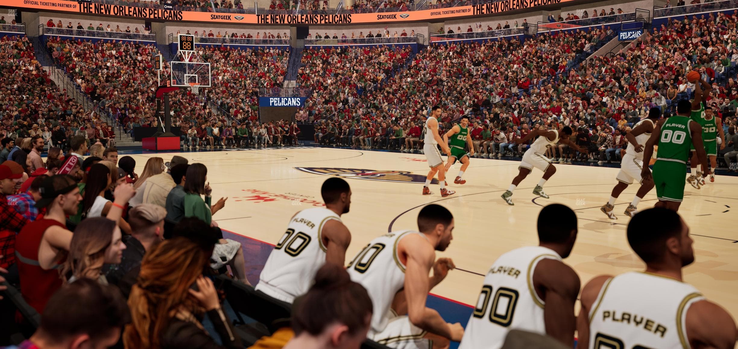 Smoothie King Center - Section 111 Floor Seat View