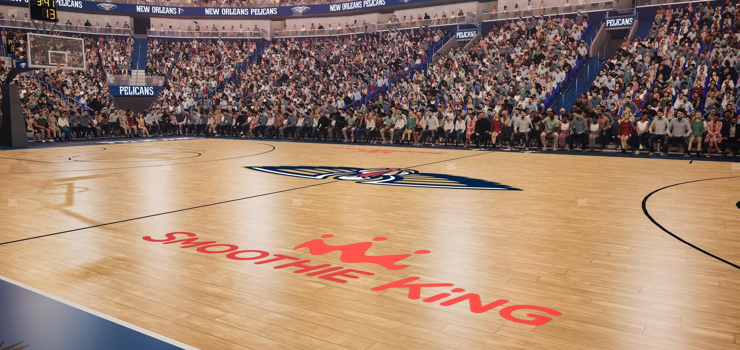 Smoothie King Center - Section 112 Floor Seat View