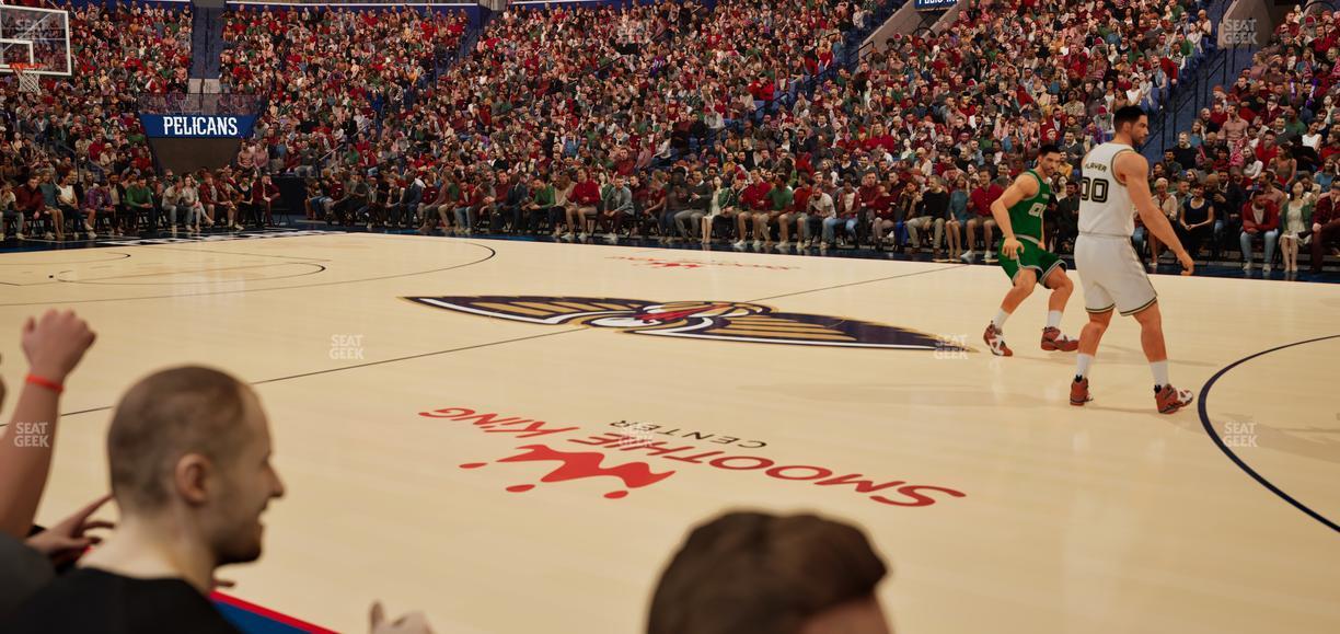 Smoothie King Center - Section 112 Floor Seat View