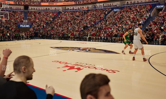 Smoothie King Center - Section 112 Floor Seat View